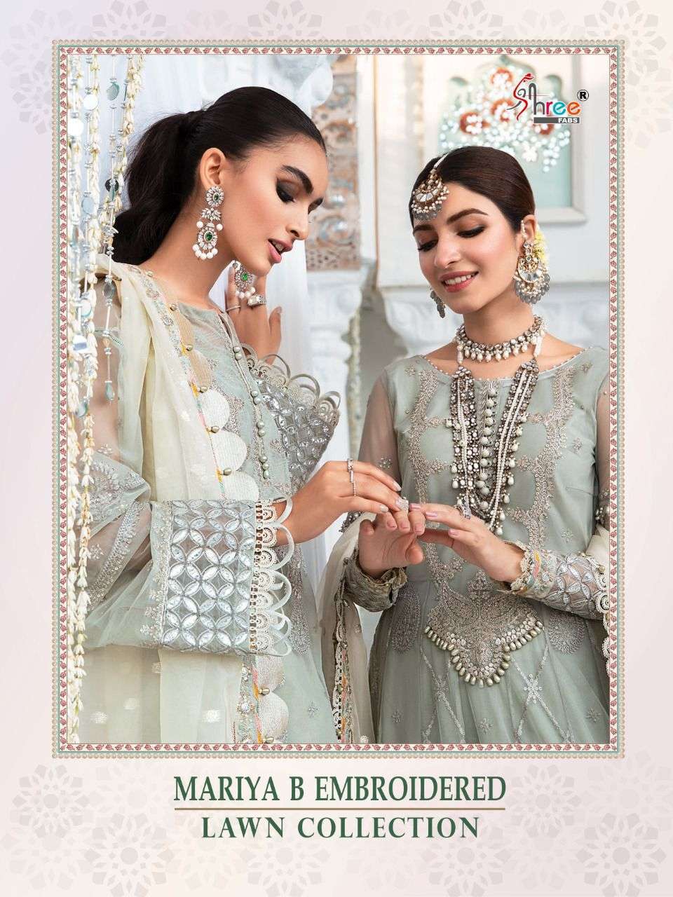 shree fabs maria b embroidered lawn collection series 2164-2169 cotton suit