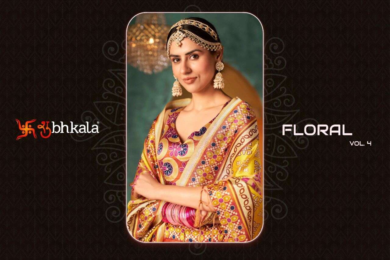 SHUBHKALA FLORAL VOL-4 DESIGNER PURE SILK LEHENGA 