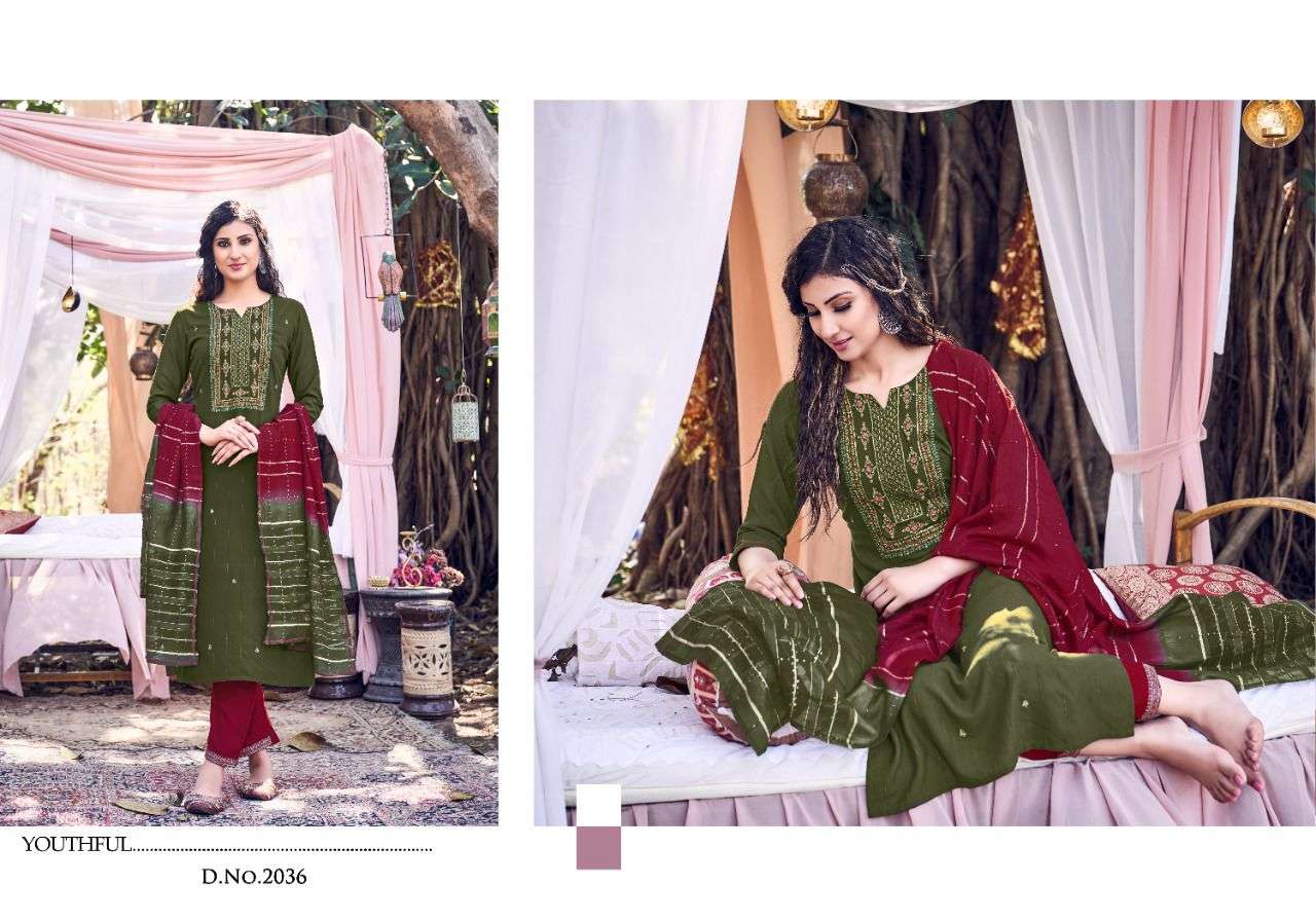 snapstyle carnival series 2031-2036 viscose rayon readymade suit 