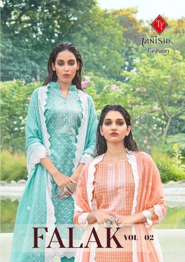 tanishk fashion falak 2 series 3101-3108 pure cotton ikkat suit 