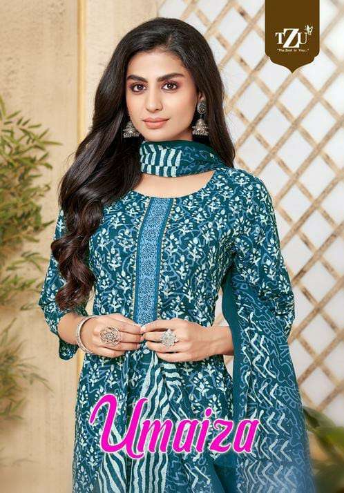 tzu umaiza series 1001-1008 cambric cotton readymade suit 