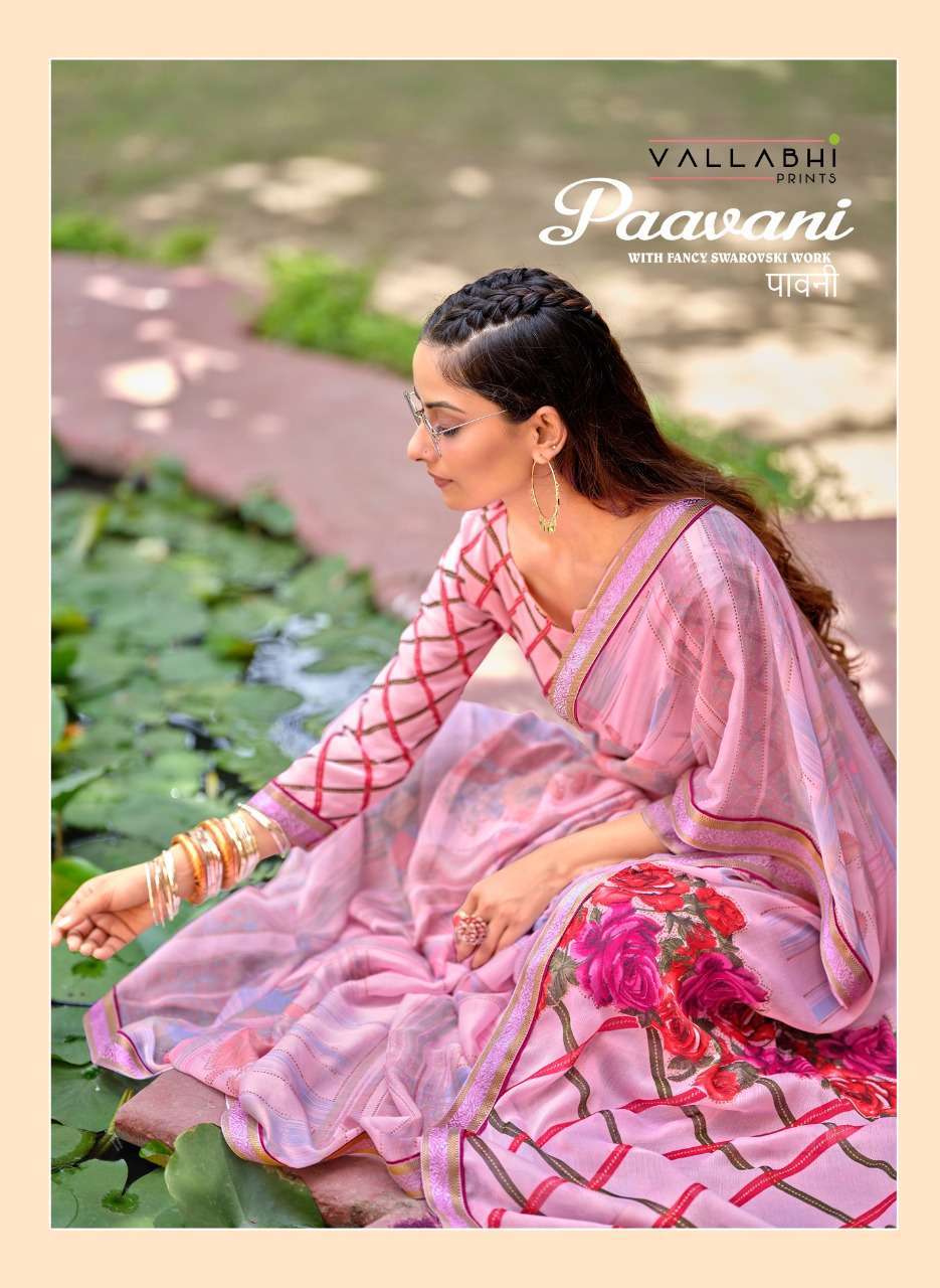 vallabhi paavani series 12001-12008 china chiffon print saree