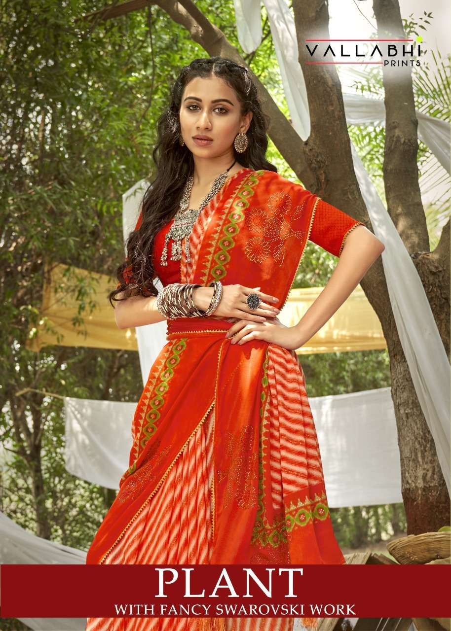 vallabhi plant series 15461-15468 moss chiffon saree
