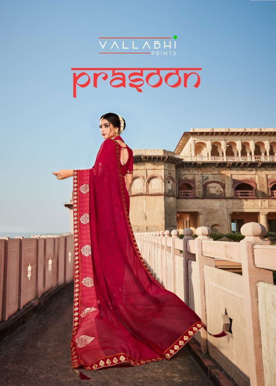 vallabhi prasoon series 33649-33656 georgette print saree