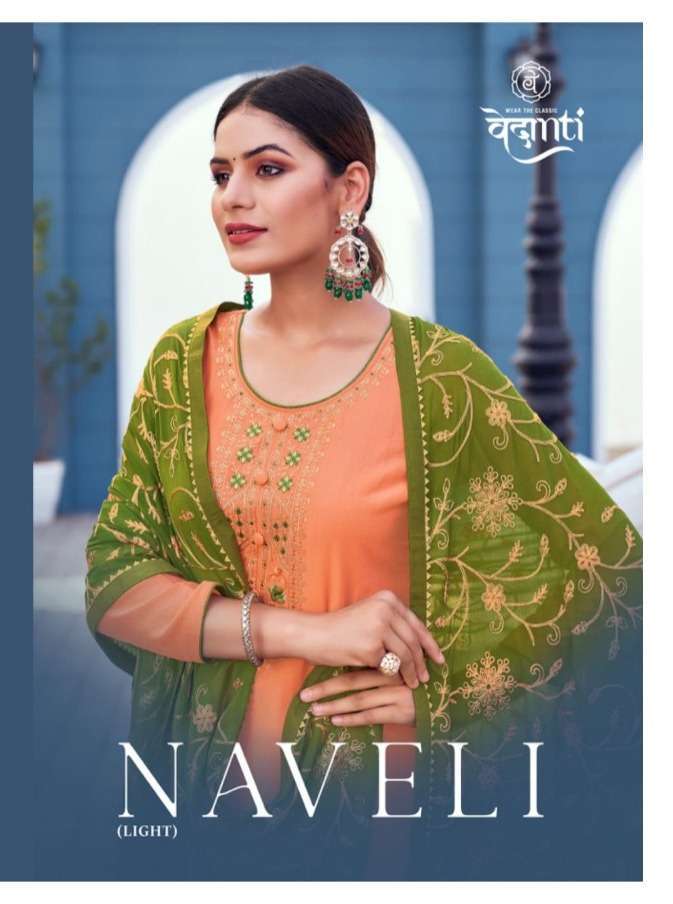 vedanti naveli light series 101-104 parampara with work suit 