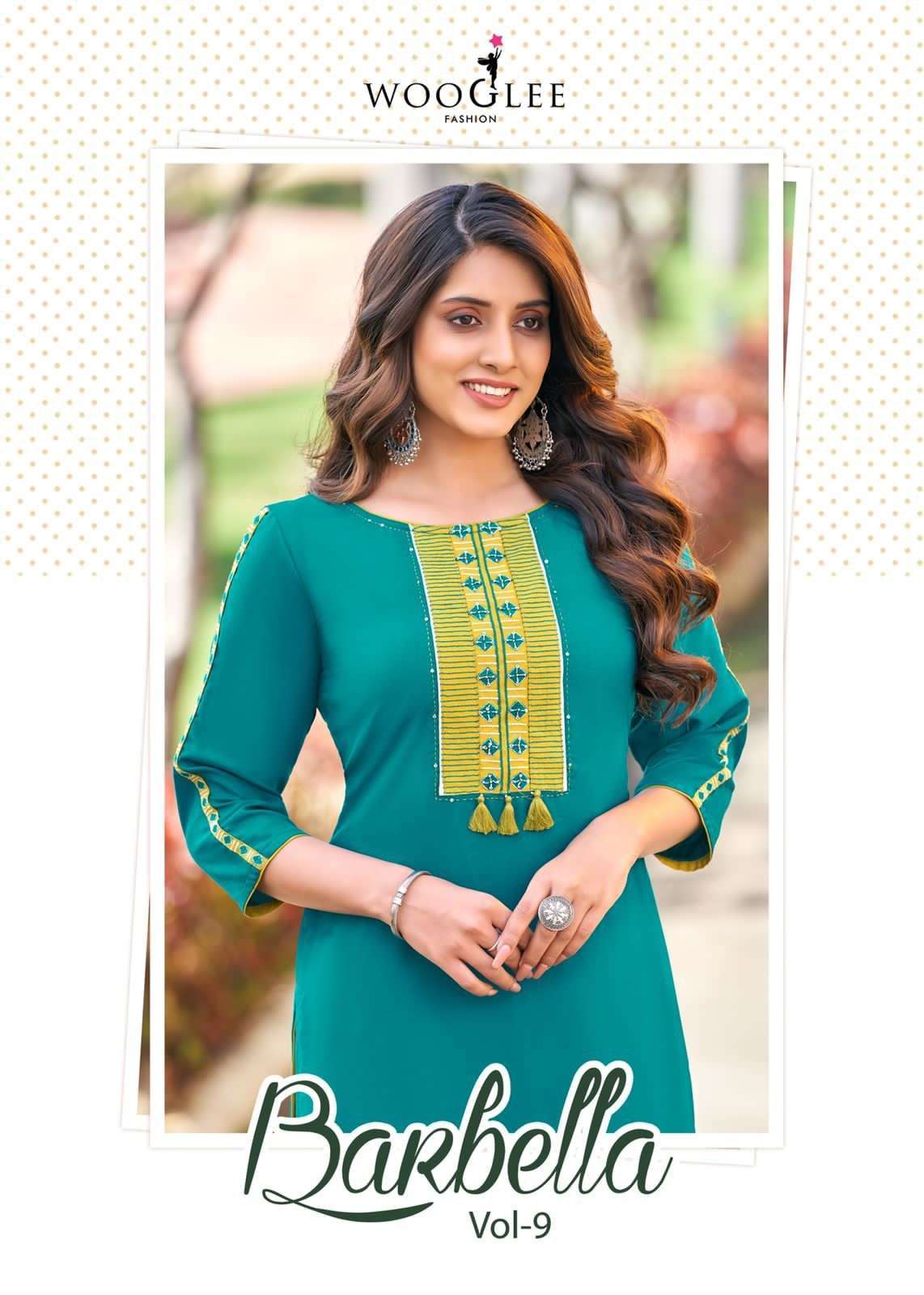 wooglee barbella vol 9 series 2060-2065 heavy rayon kurti 