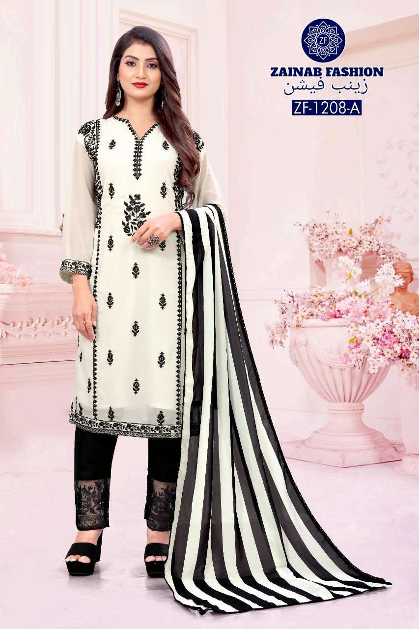 zainab fashion 1208 faux georgette readymade suit 