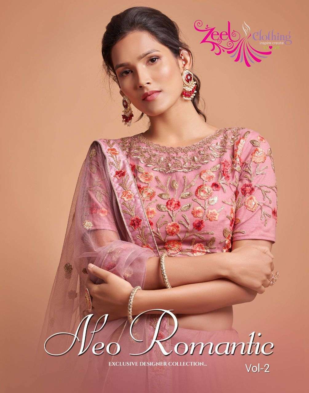 ZEEL CLOTHING NEO ROMANTIC VOL-2 DESIGNER SOFT NET LEHENGA