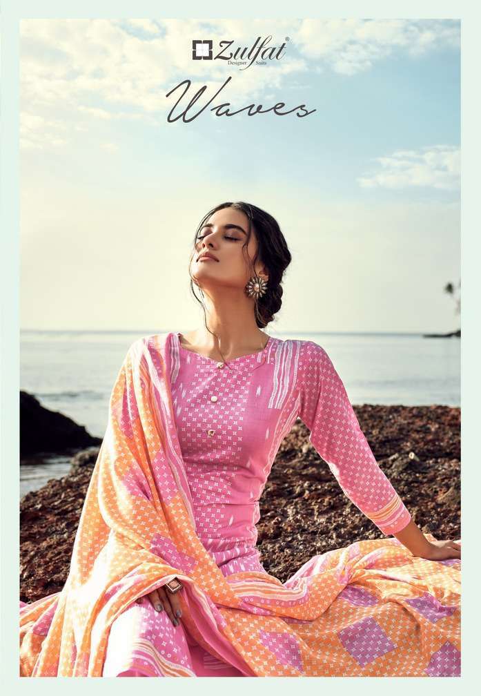 zulfat waves series 428001-428010 pure cotton suit 