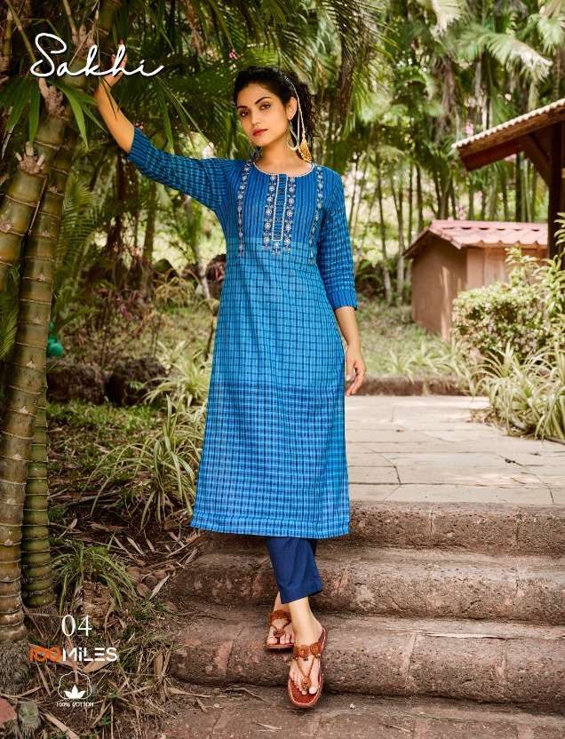 100 miles sakhi series 01-04 pure cotton kurti