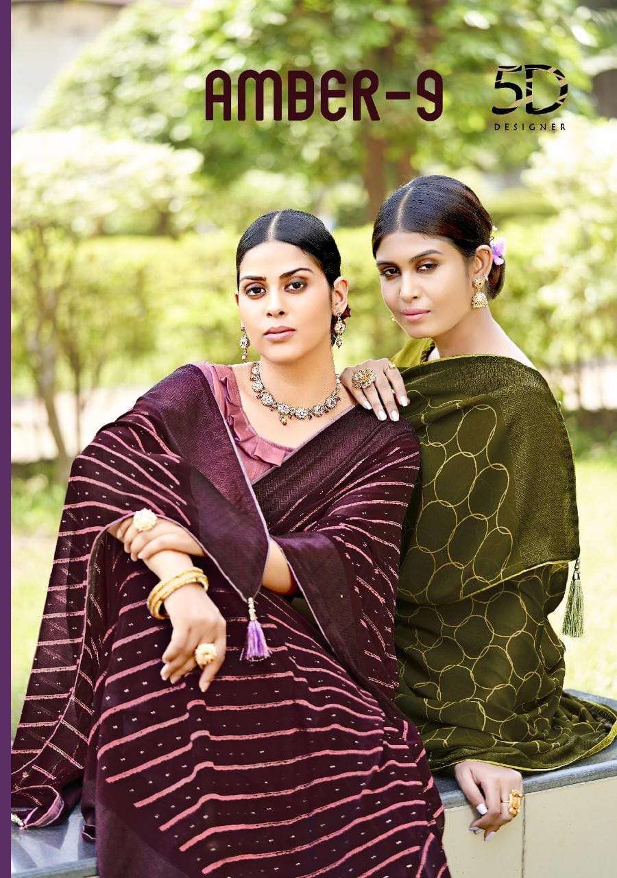 5d designer amber vol 9 georgette sarees wholesaler