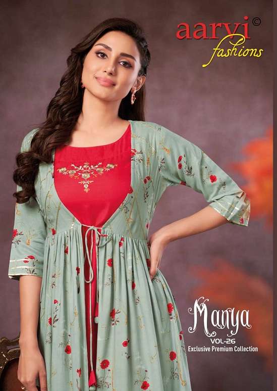 Aarvi Manya Vol-26 series 6048-6053 rayon slub kurti