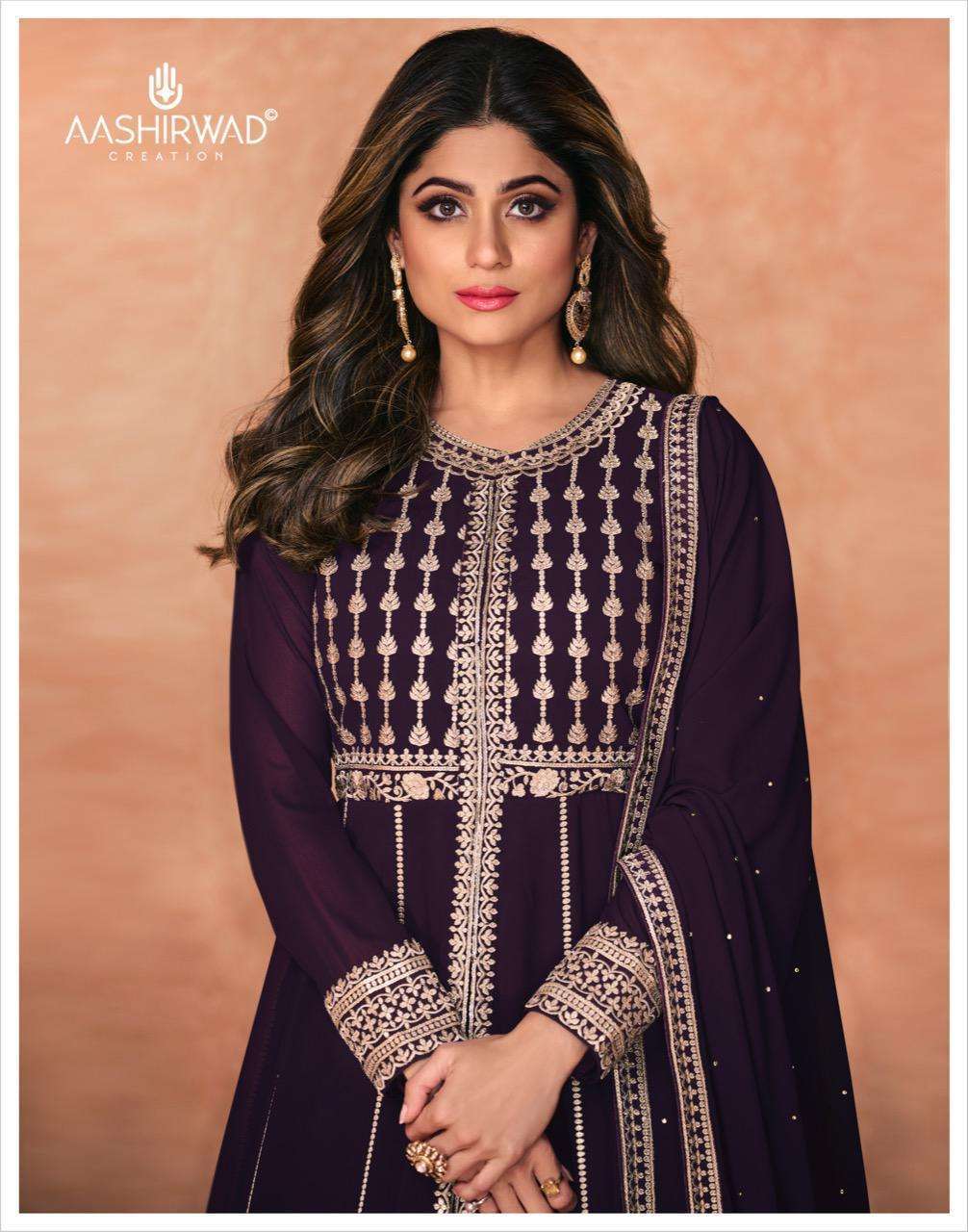 aashirwad jannat series 9234-9238 real georgette readymade suit