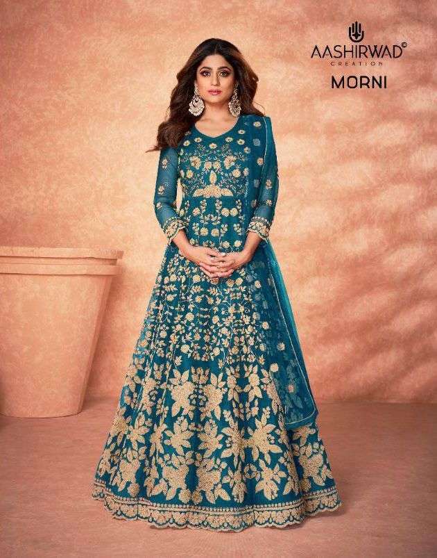aashirwad morni series 9180-9184 diamond net suit
