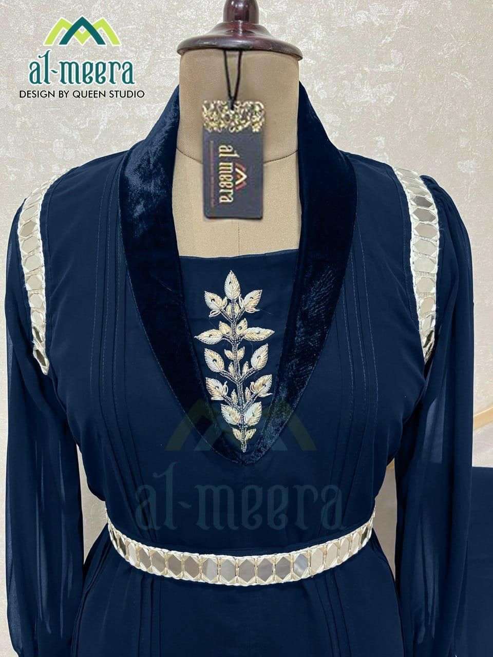 al meera 1138 faux georgette delicate handcrafted kurti
