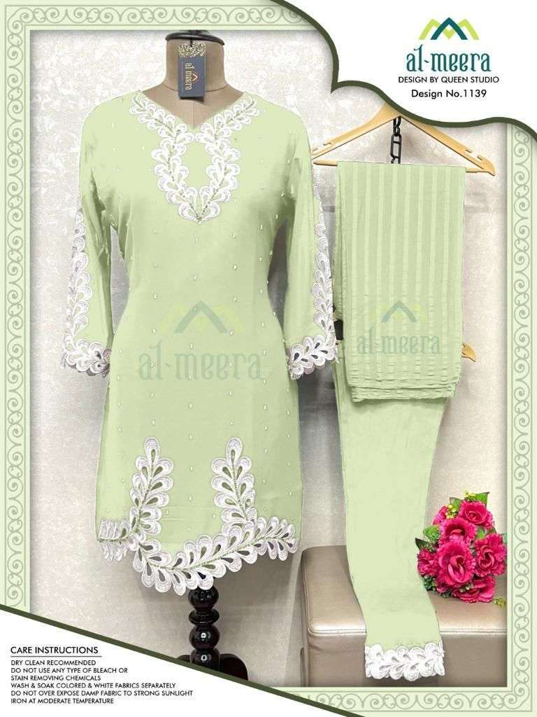 al meera d no 1139 faux georgette readymade suit 