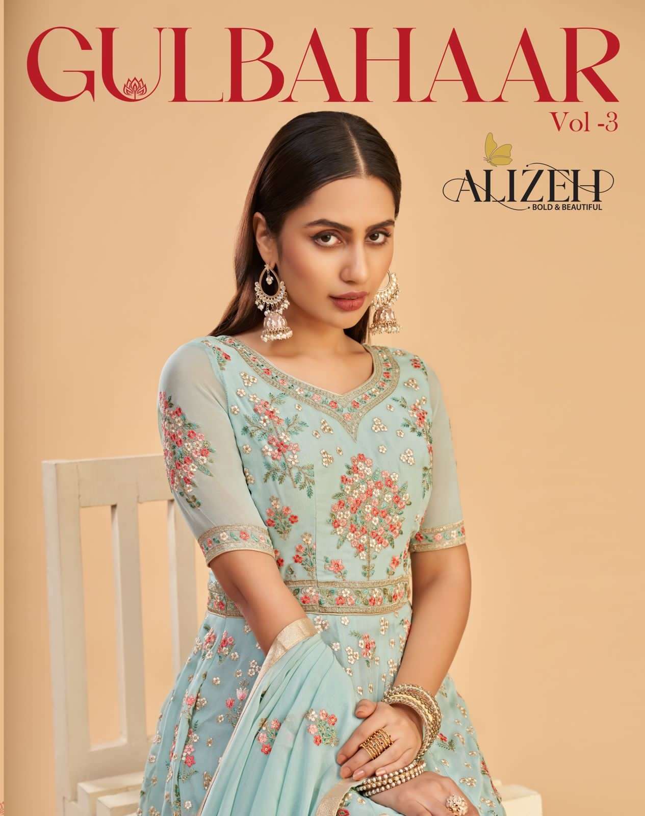 alizeh gul bahaar vol 3 series 3014-3017 georgette lehenga 