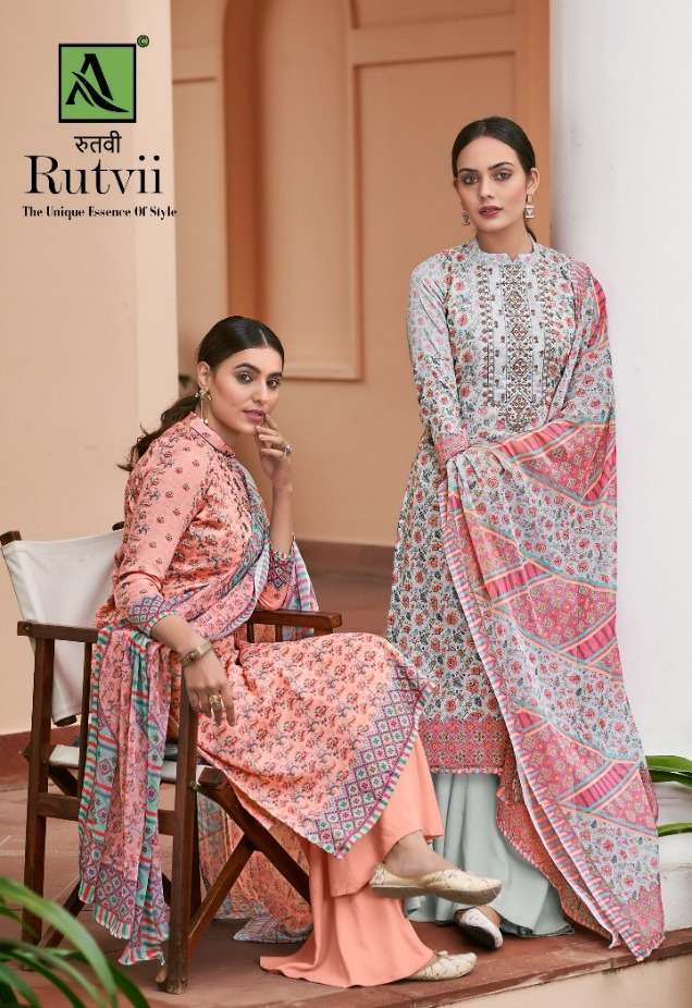 alok suit rutvii serie 732001-732008 pure jam digital print suit