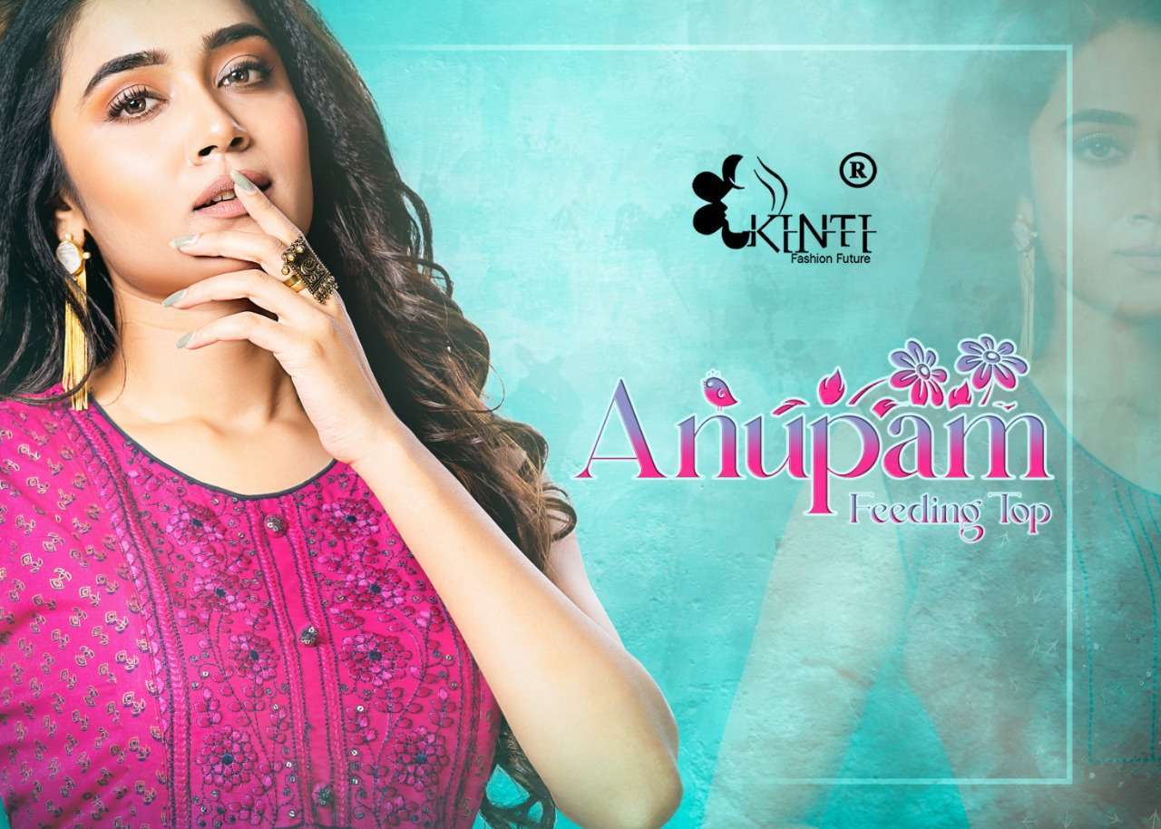 anupam by kinti twin vertival zip feeding top for women