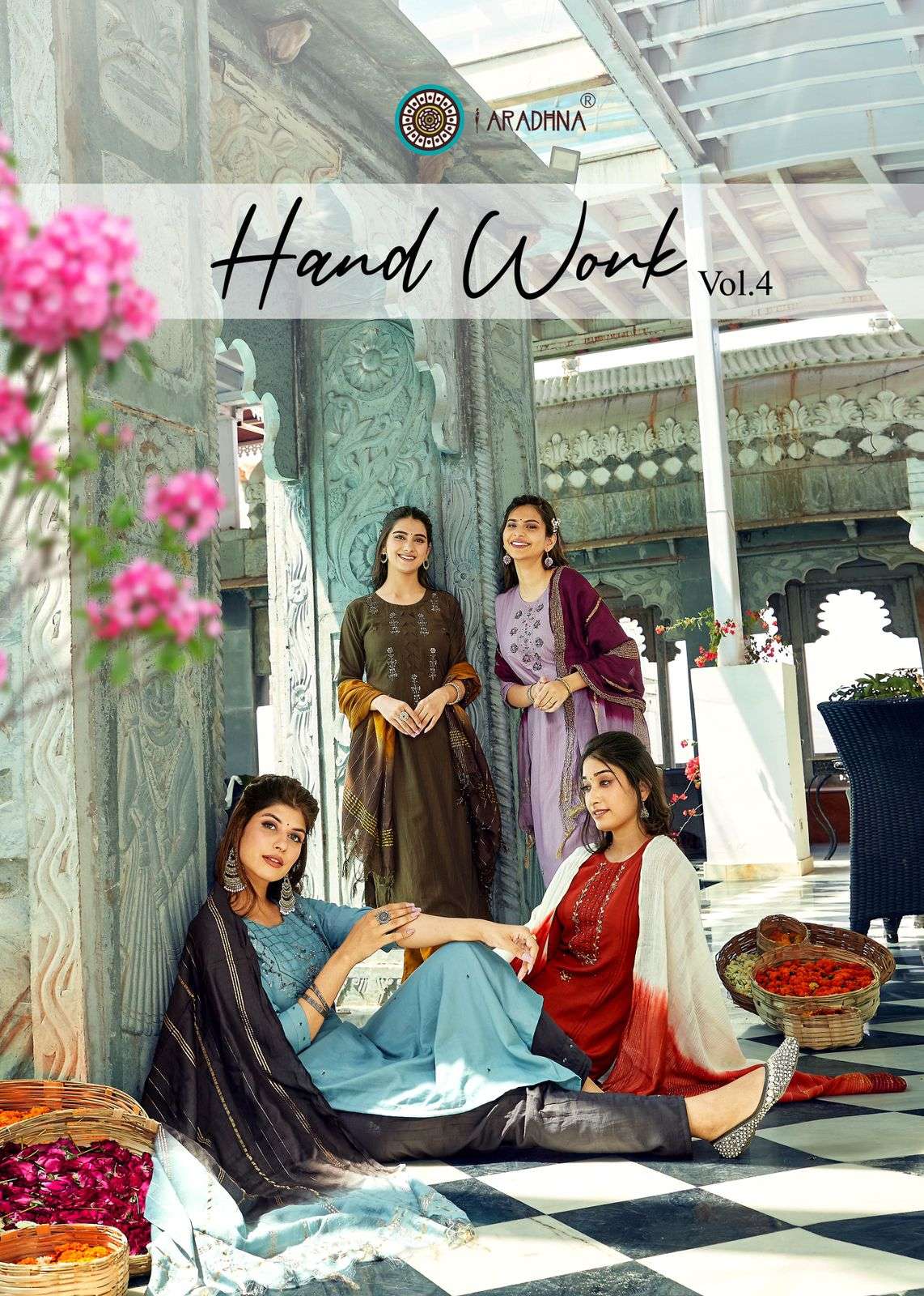 aradhna handwork vol 4 series 4001-4006 cotton silk readymade suit