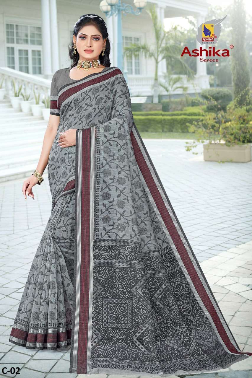 ashika churi border series 01-08 cotton saree