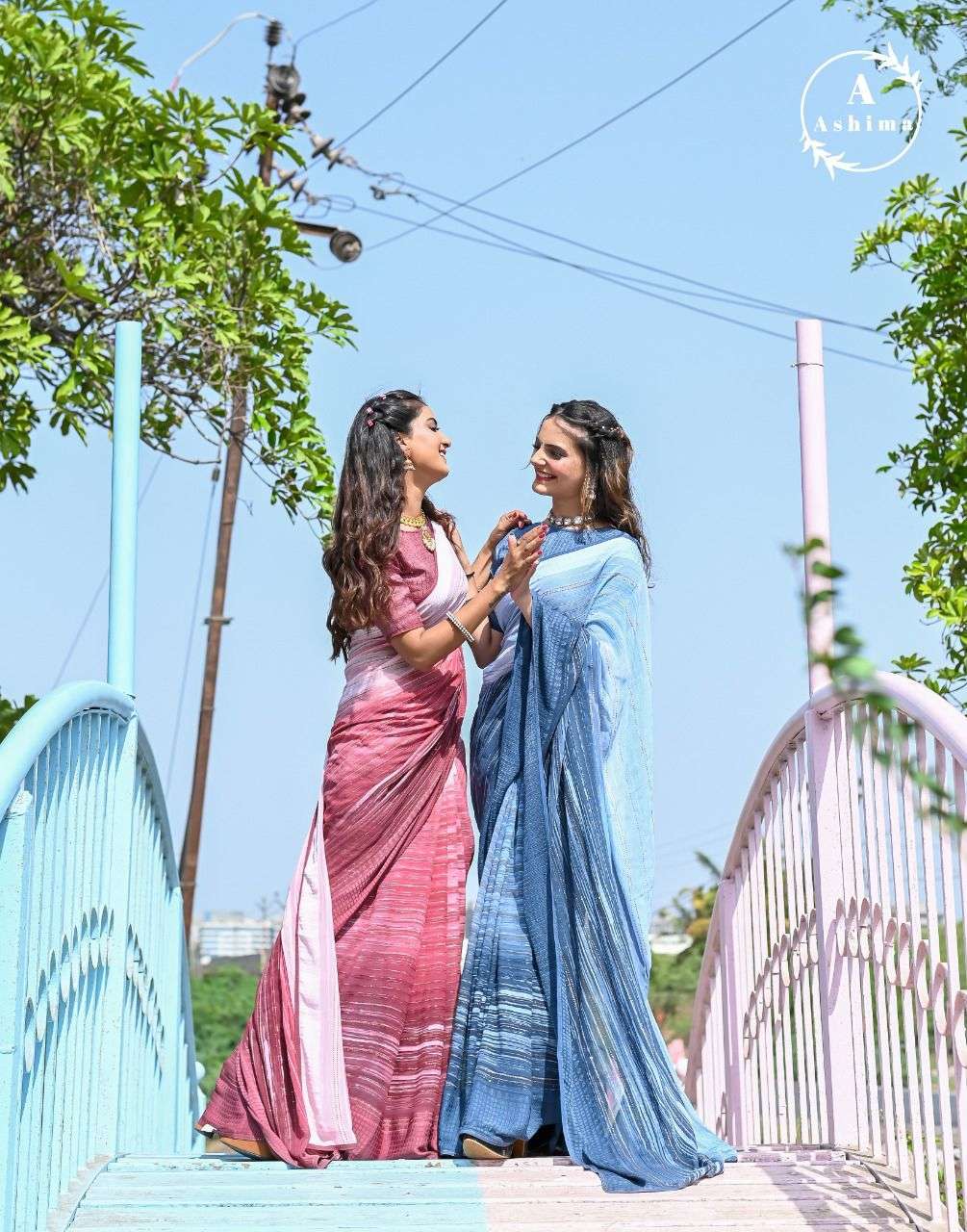 ashima riha pattern series 3901-3908 georgette chex pattern saree