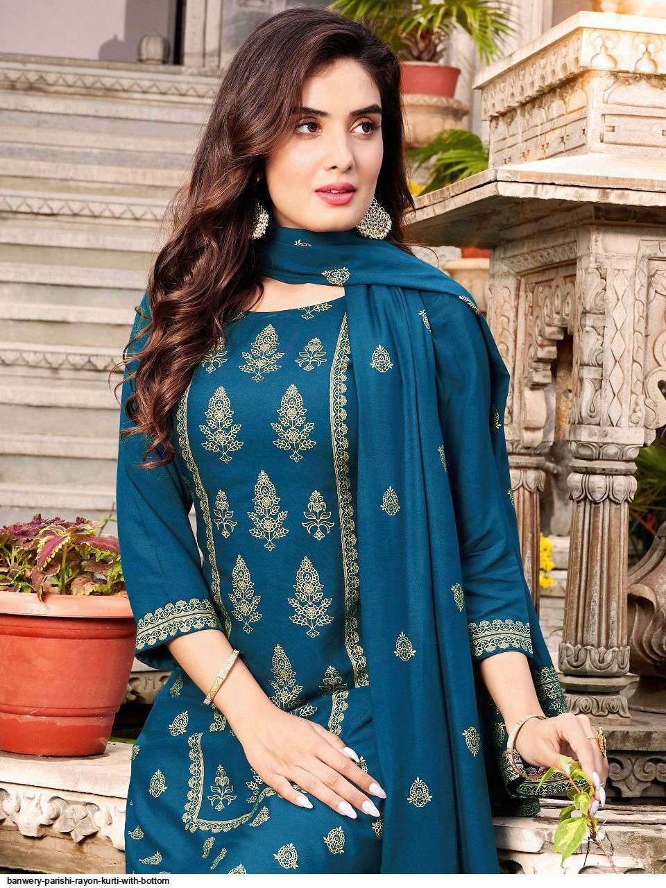 Banwery Parishi series 1001-1006 heavy 14 kg rayon readymade suit 