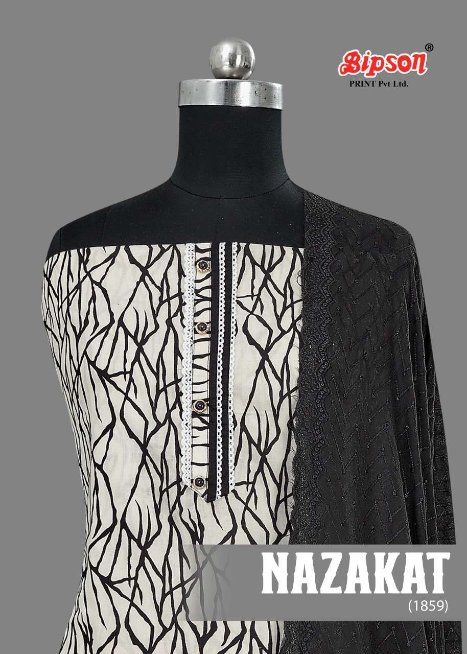 bipson nazakat series 1859-1860 pure cotton suit