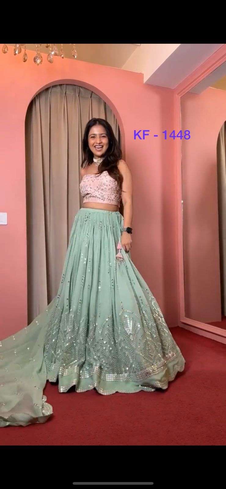 BT-13 KF-1448 DESIGNER GEORGETTE LEHENGA 