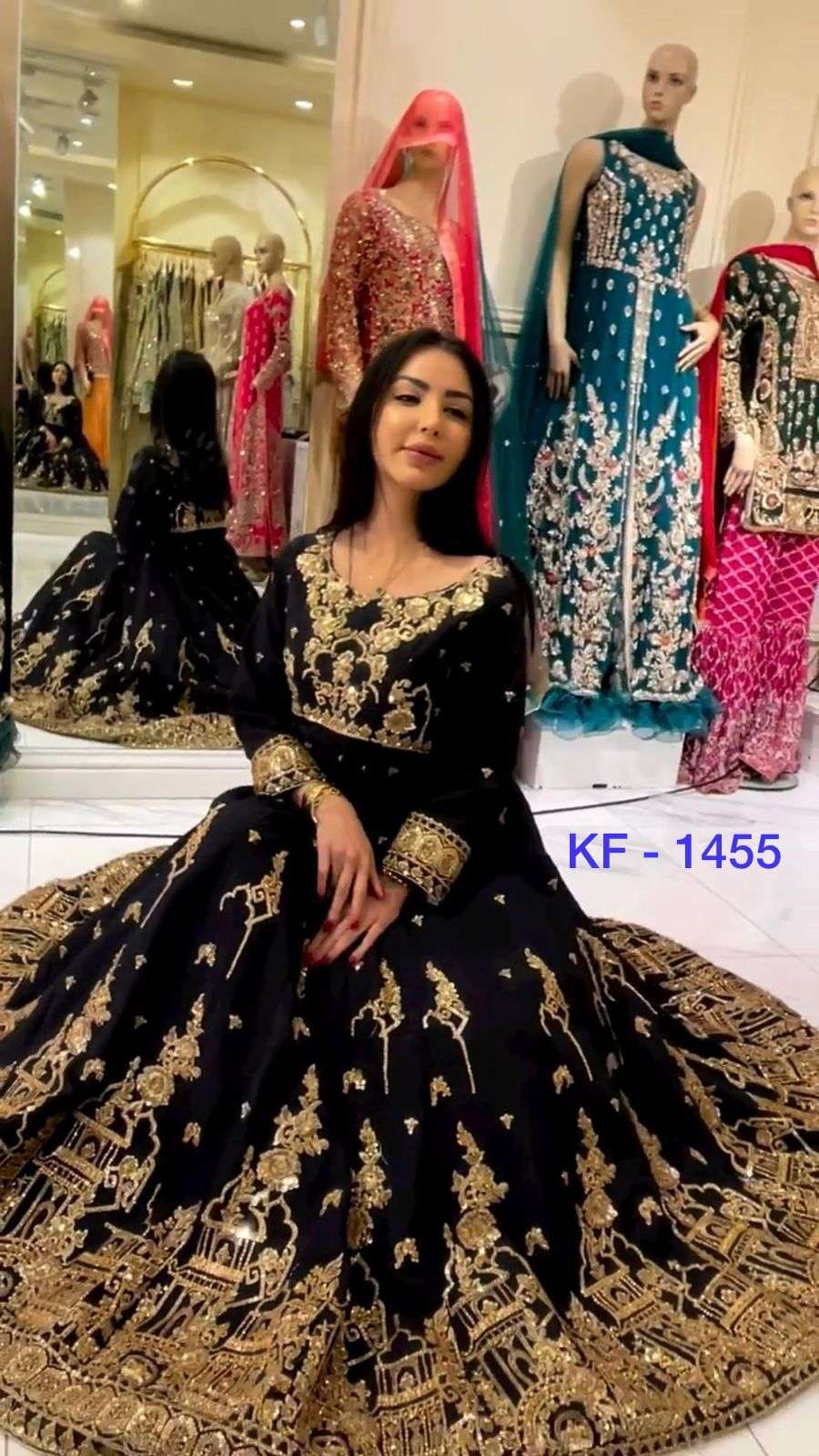 BT-13 KF-1455 DESIGNER HEAVY GEORGETTE GOWN WITH DUPATTA 