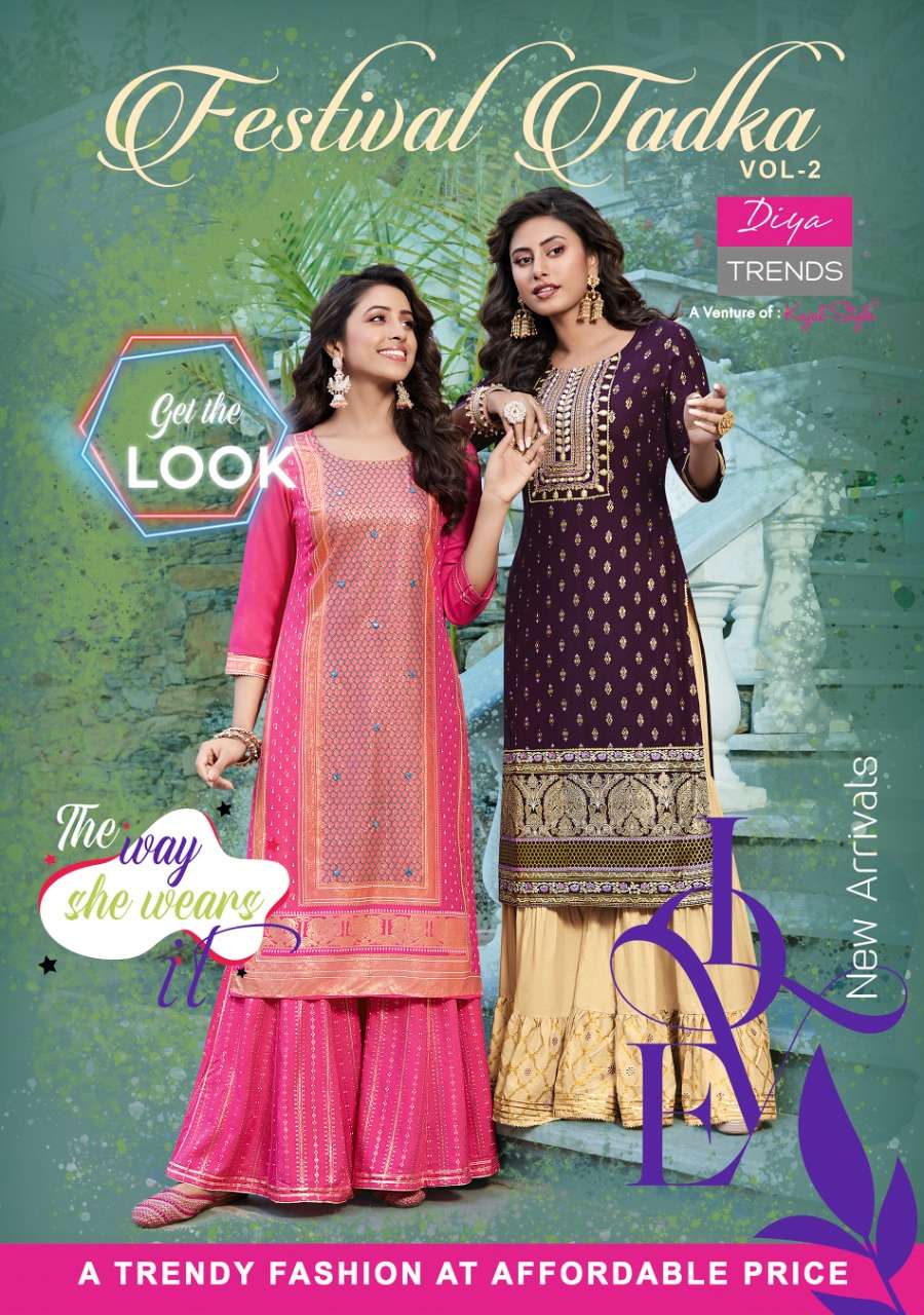 diya trends fashion tadka vol 2 series 2001-2008 heavy rayon kurti 