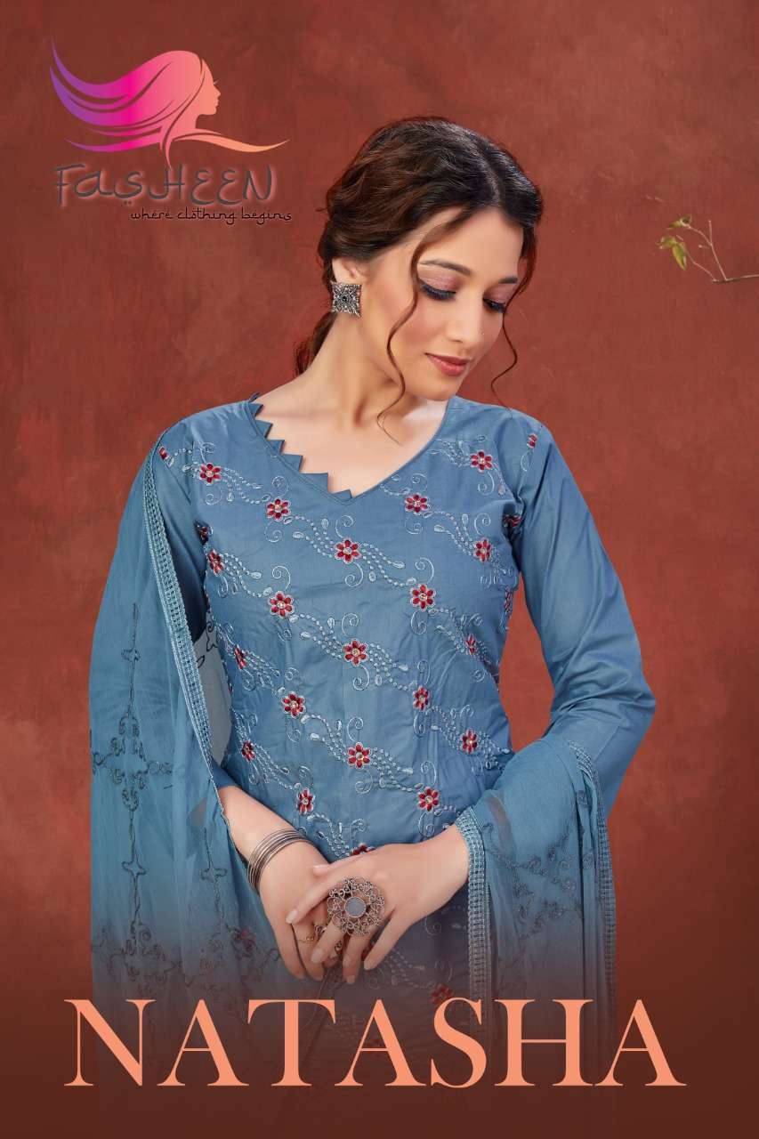 Farheen Natasha series 1001-1006 cotton with work suit
