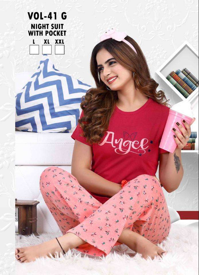 FASHION TALK VOL-141 G Heavy Shinker Hosiery Cotton Heavy Night Suits