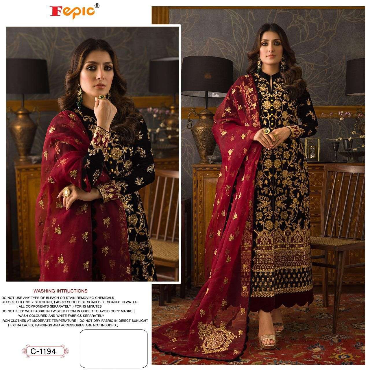 FEPIC C-1194 DESIGNER FAUX GEORGETTE SUIT 