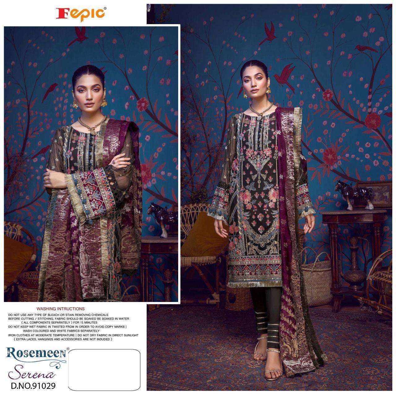 FEPIC ROSEMEEN 91029 DESIGNER FAUX GEORGETTE SUIT 