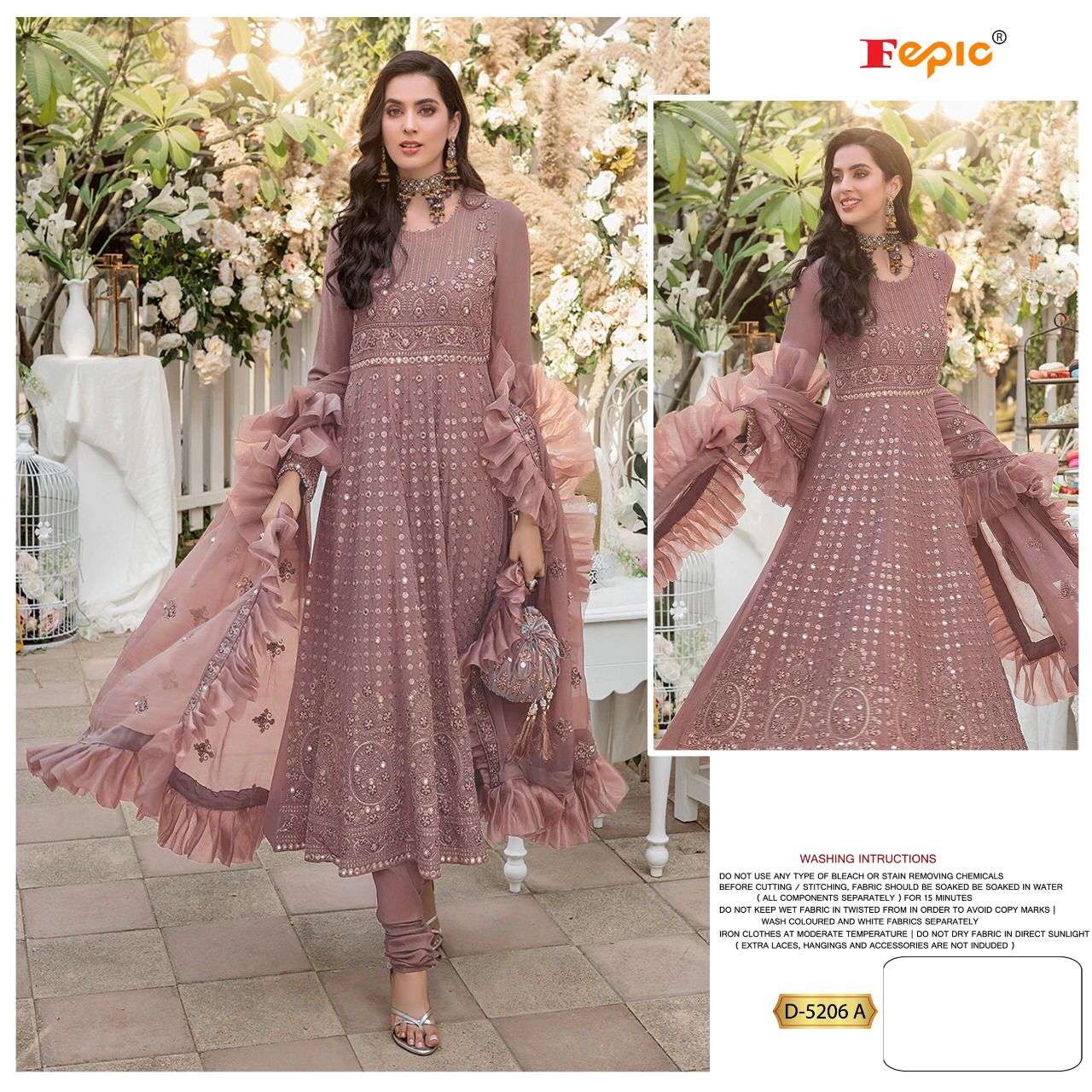 FEPIC ROSEMEEN D-5206 DESIGNER GEORGETTE SUIT 