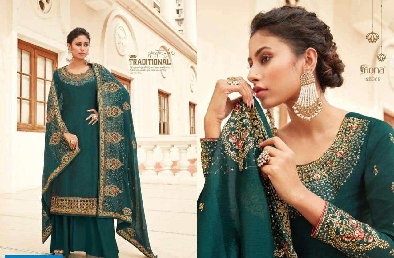 FIONA DESIGNER CHINON EMBROIDERY WORK SUIT 