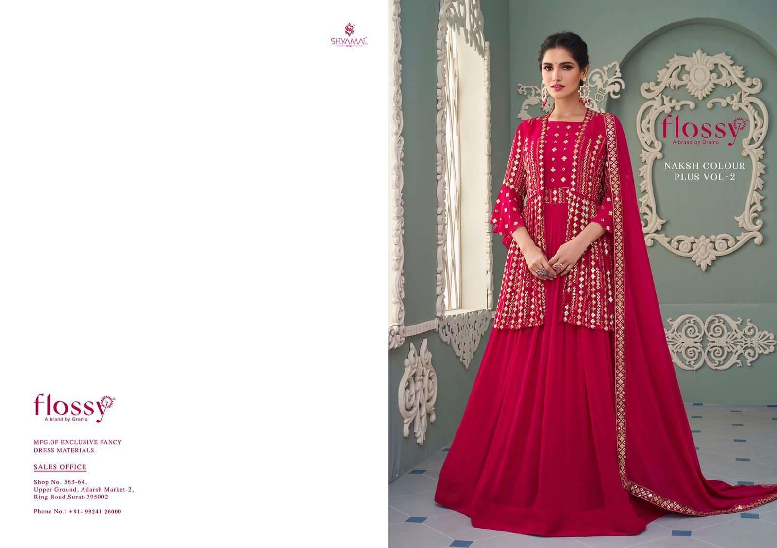 FLOSSY NAKSH COLOUR VOL 2 DESIGNER HEAVY REAL GEORGETTE SUIT 