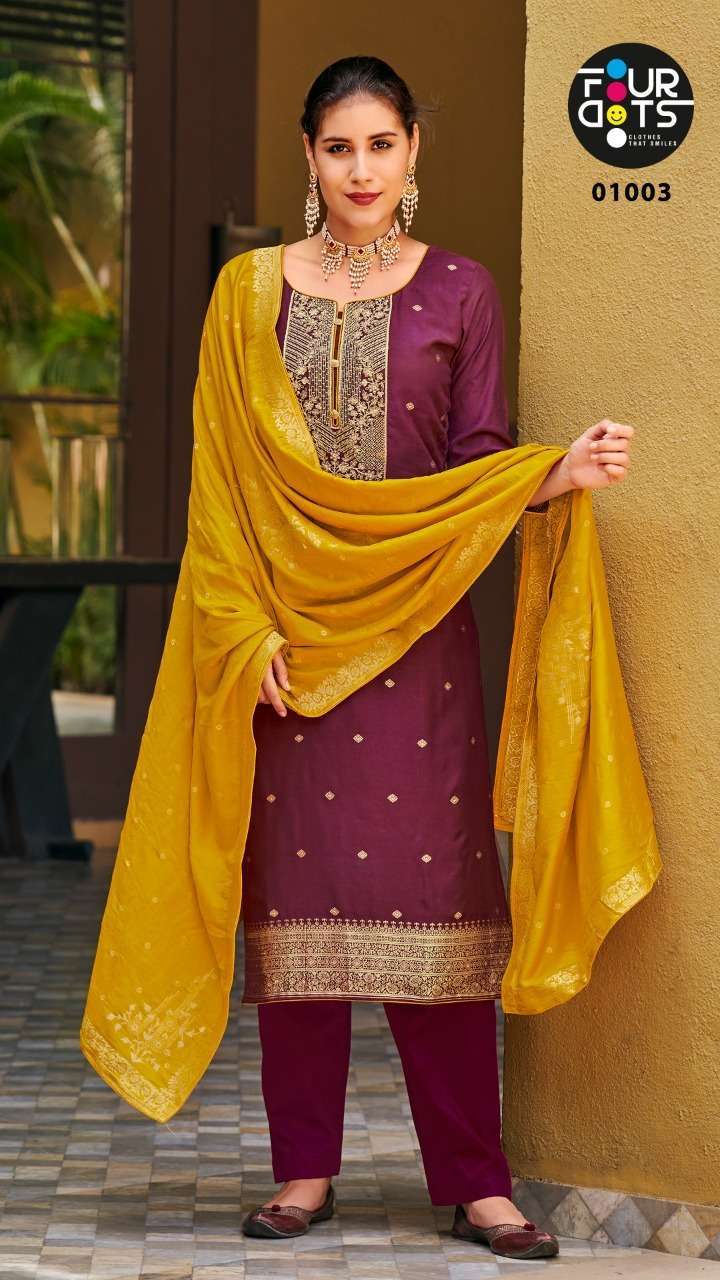 fourdots rachana series 01001-01004 pure muslin suit 