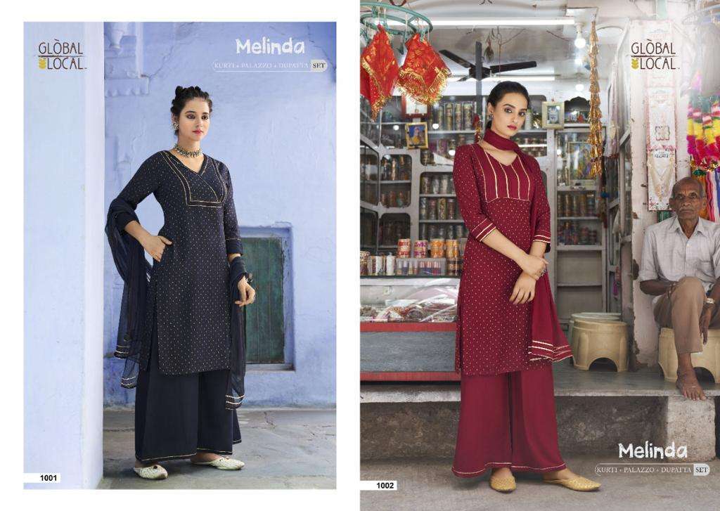global local melinda series 1001-1004 Dobby stylish Rayon Kurtis
