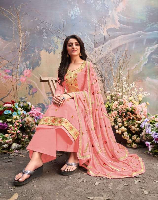 glossy daisy 1475 design pure viscose work suit 