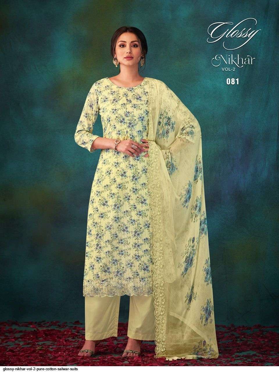 glossy nikhar vol 2 series 081-086 pure cotton doria suit