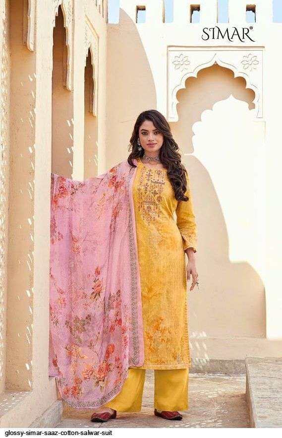 glossy simar saaz series 913-920 lawn cotton suit