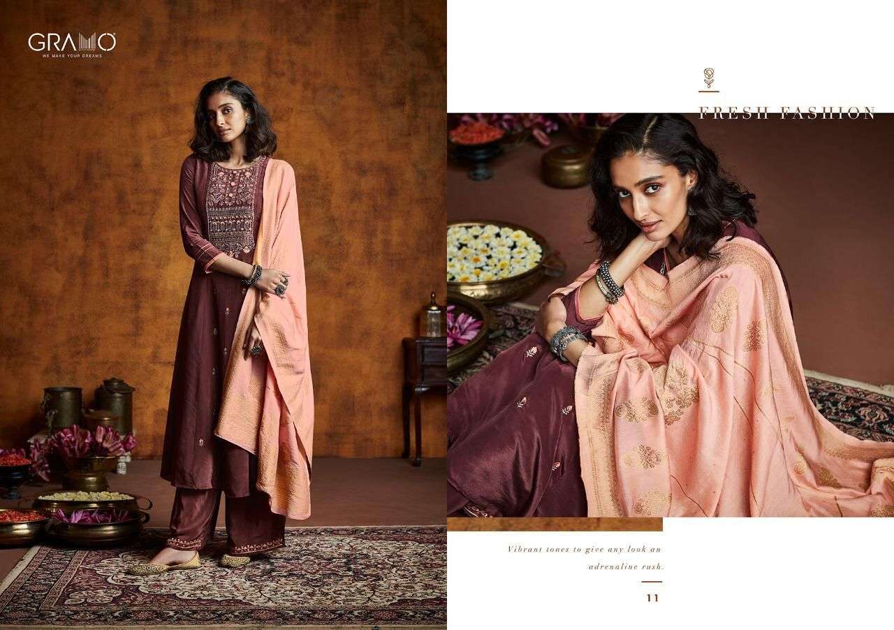 GRAMO MAYRA VOL 1 DESIGNER HEAVY FIONA SILK SUIT 