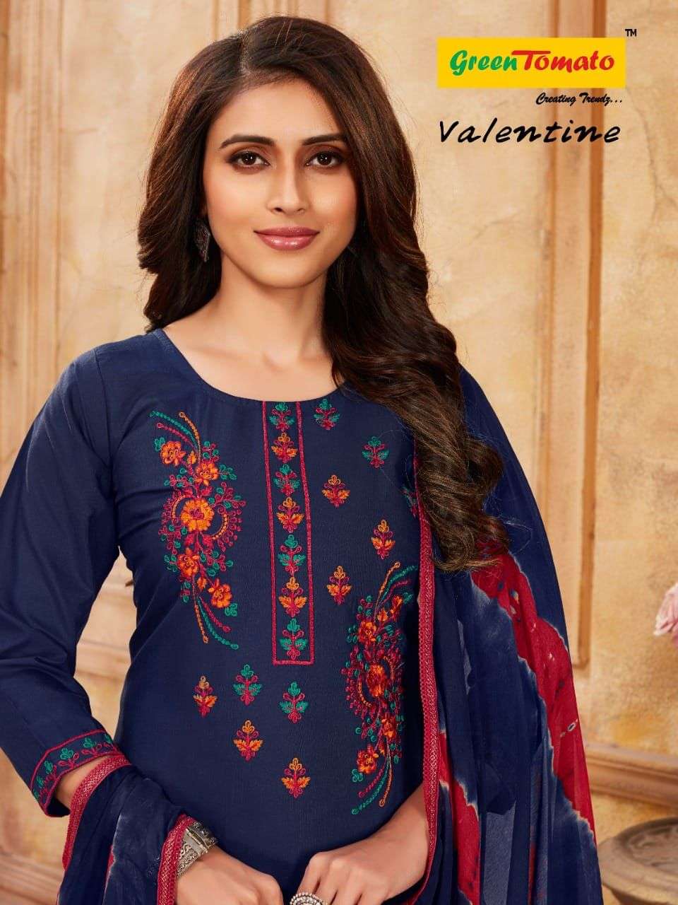 GREEN TOMATO VALENTINE DESIGNER COTTON READYMADE SUIT 