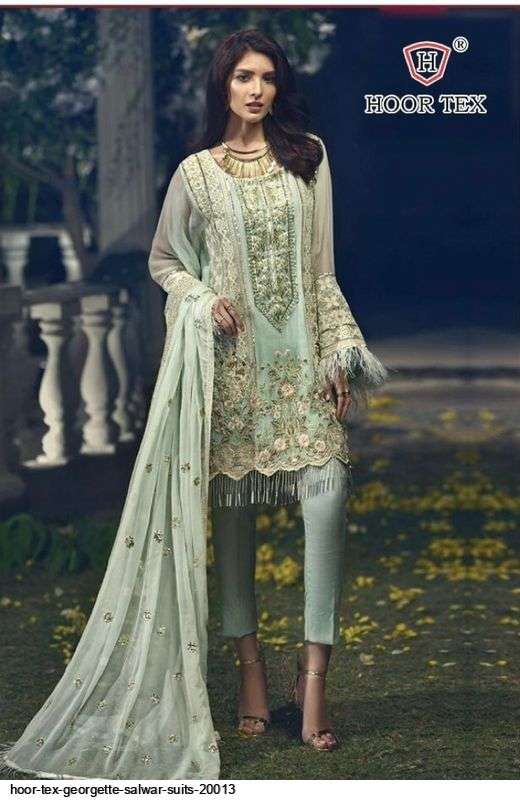 hoor tex 20013 faux georgette embroidery suit 