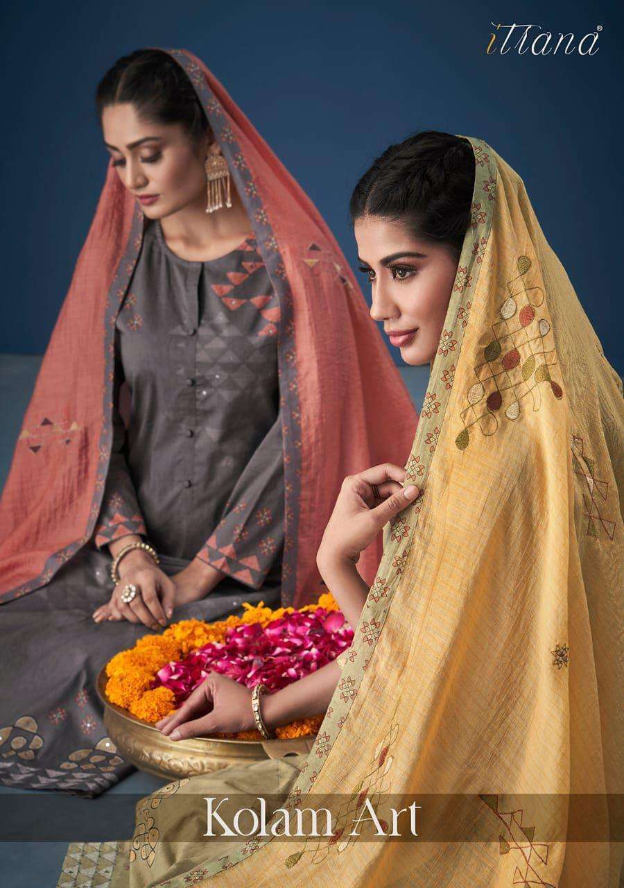 itrana kolam art series pure lawn cotton digital print suit