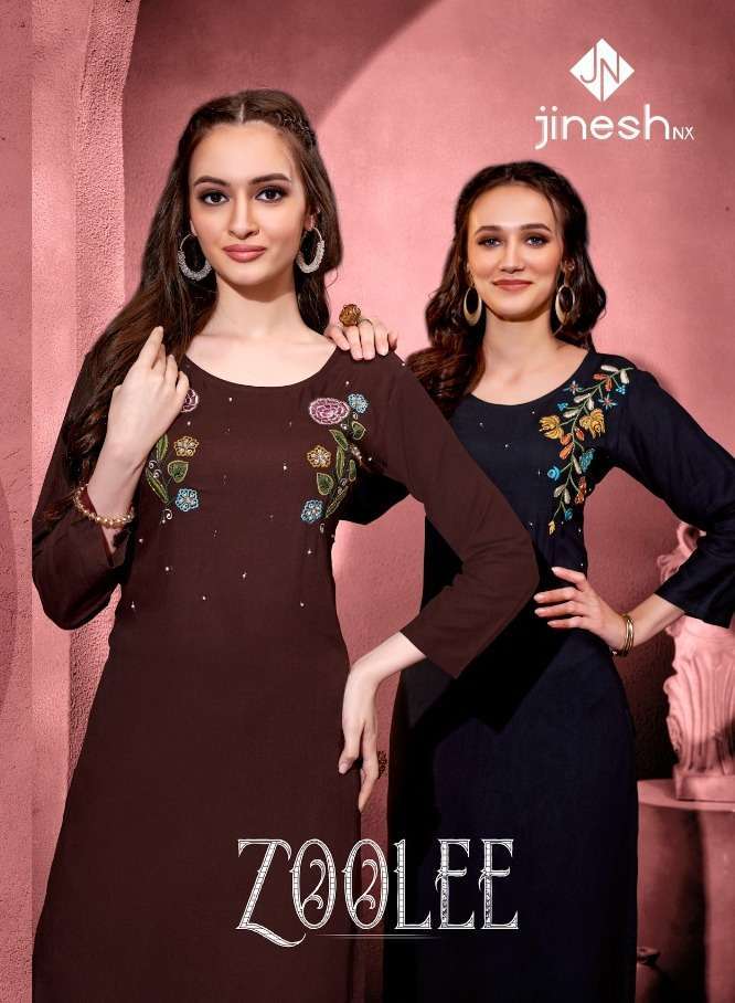 jinesh nx zoolee series 1001-1007 rayon kurti with sharara