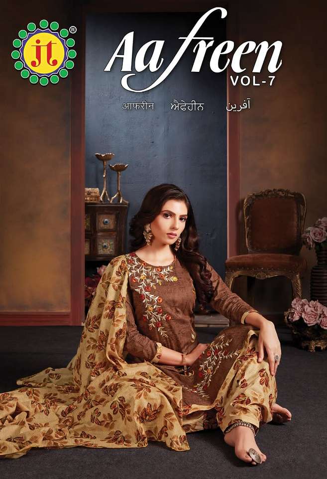 JT Aafreen Vol-7 series 7001-7008 pure cotton suit