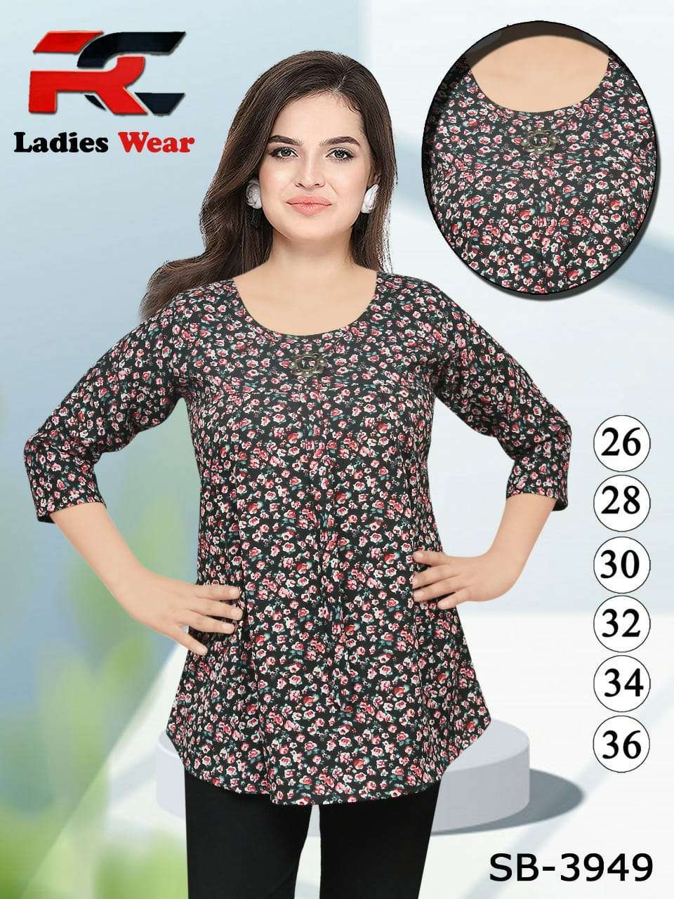 k4u 3949 design Crush Heavy Georgette Print With Inner top